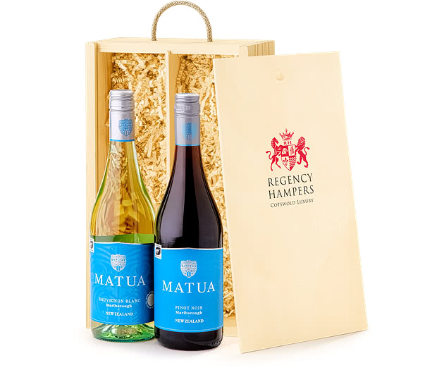 New Zealand Wine Duo Gift Box With Red & White Wine